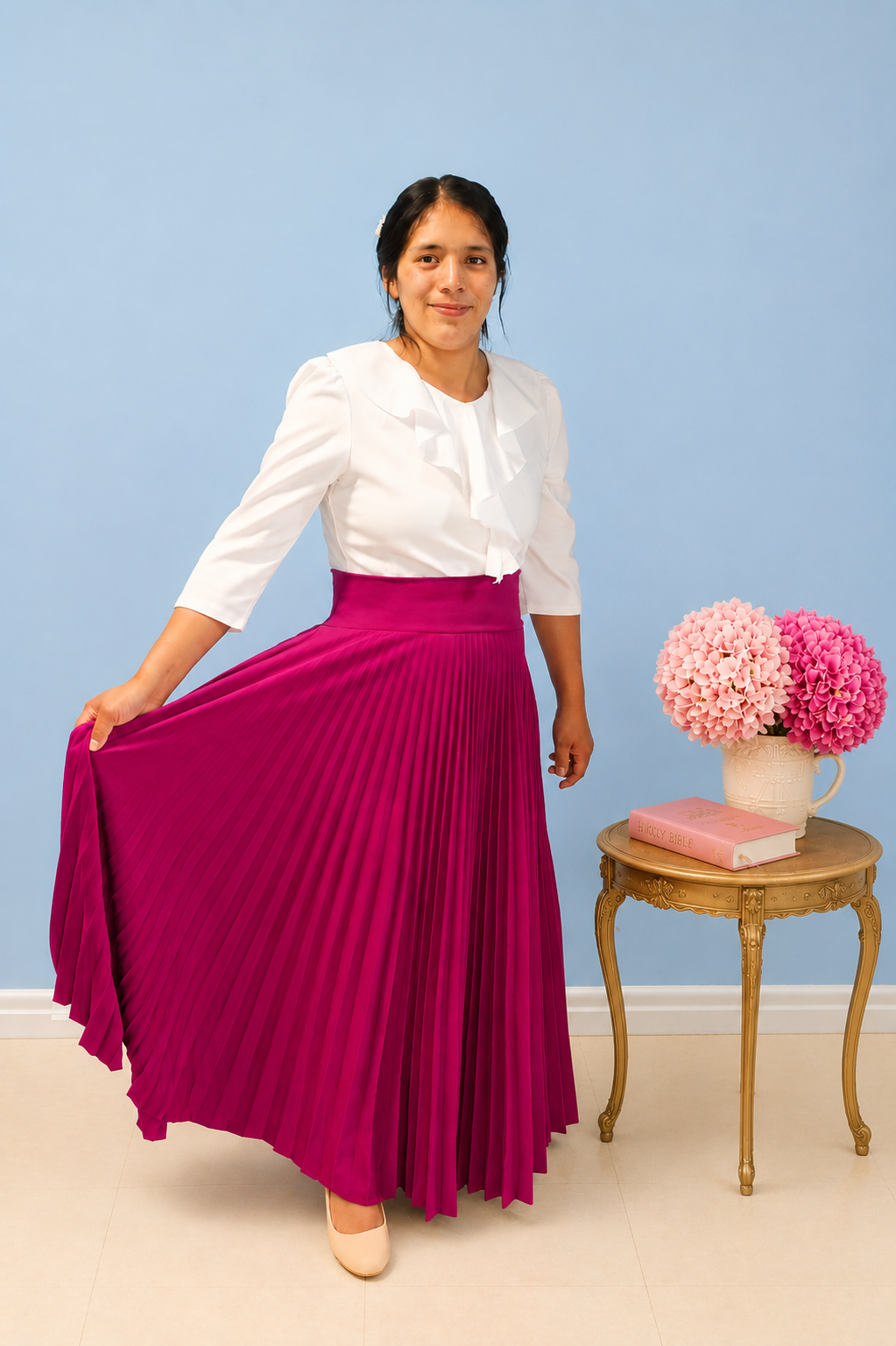 Eva Pleated Skirt - Magenta