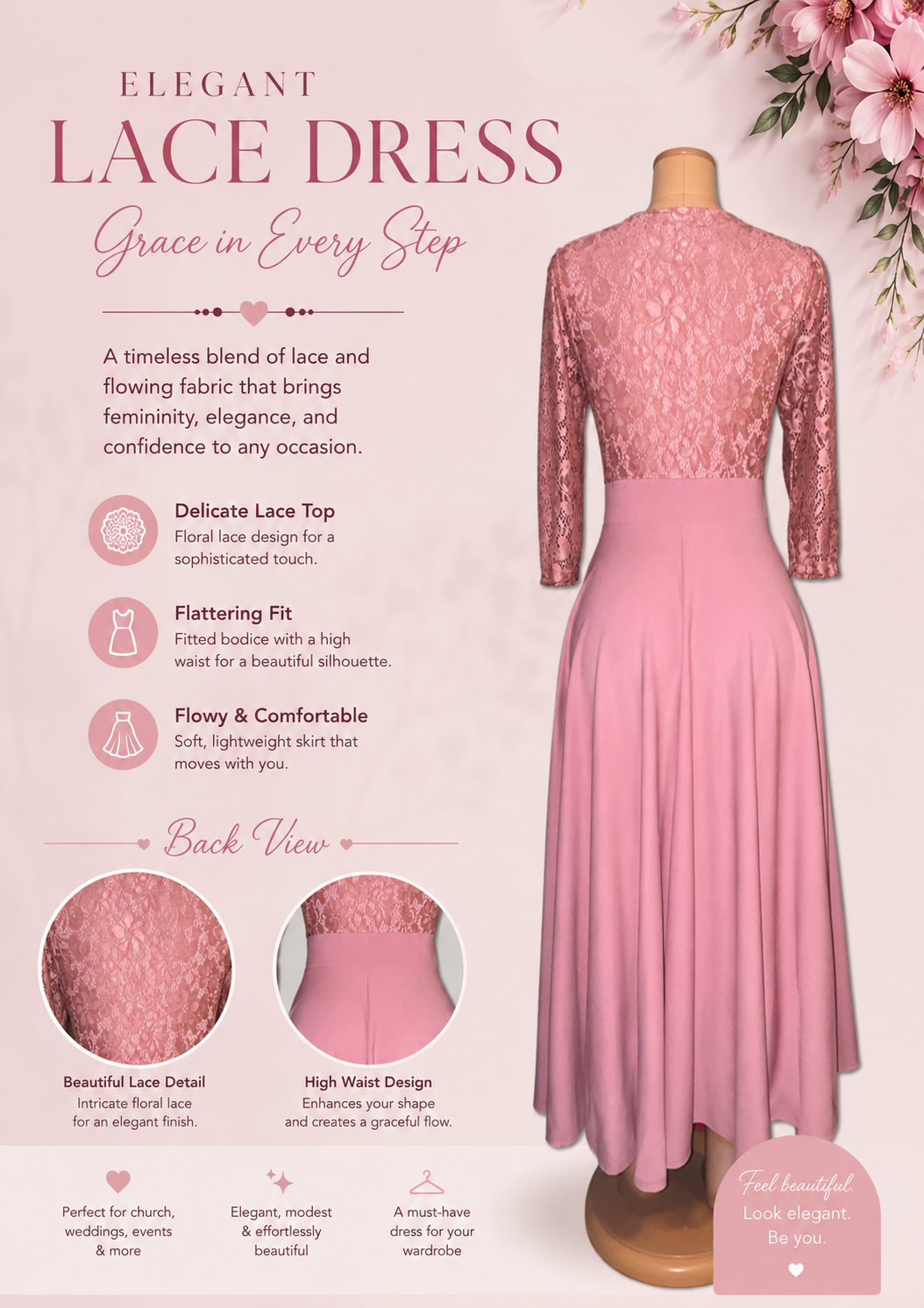 Pink Lace Dress