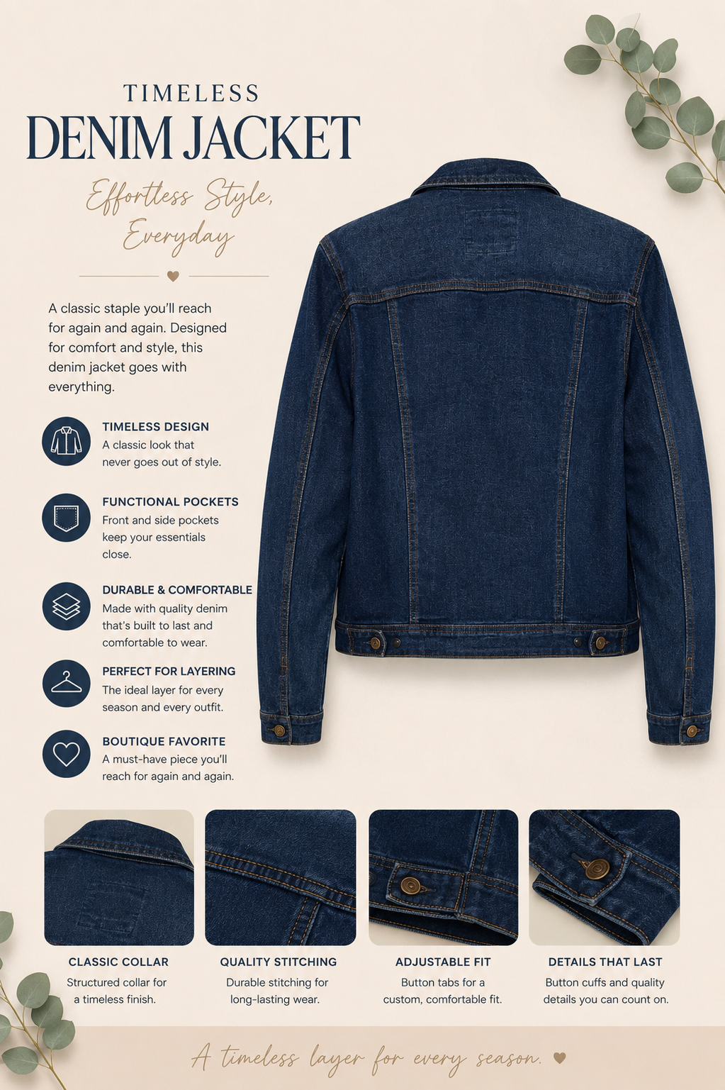 Denim Jacket- Indigo Blue