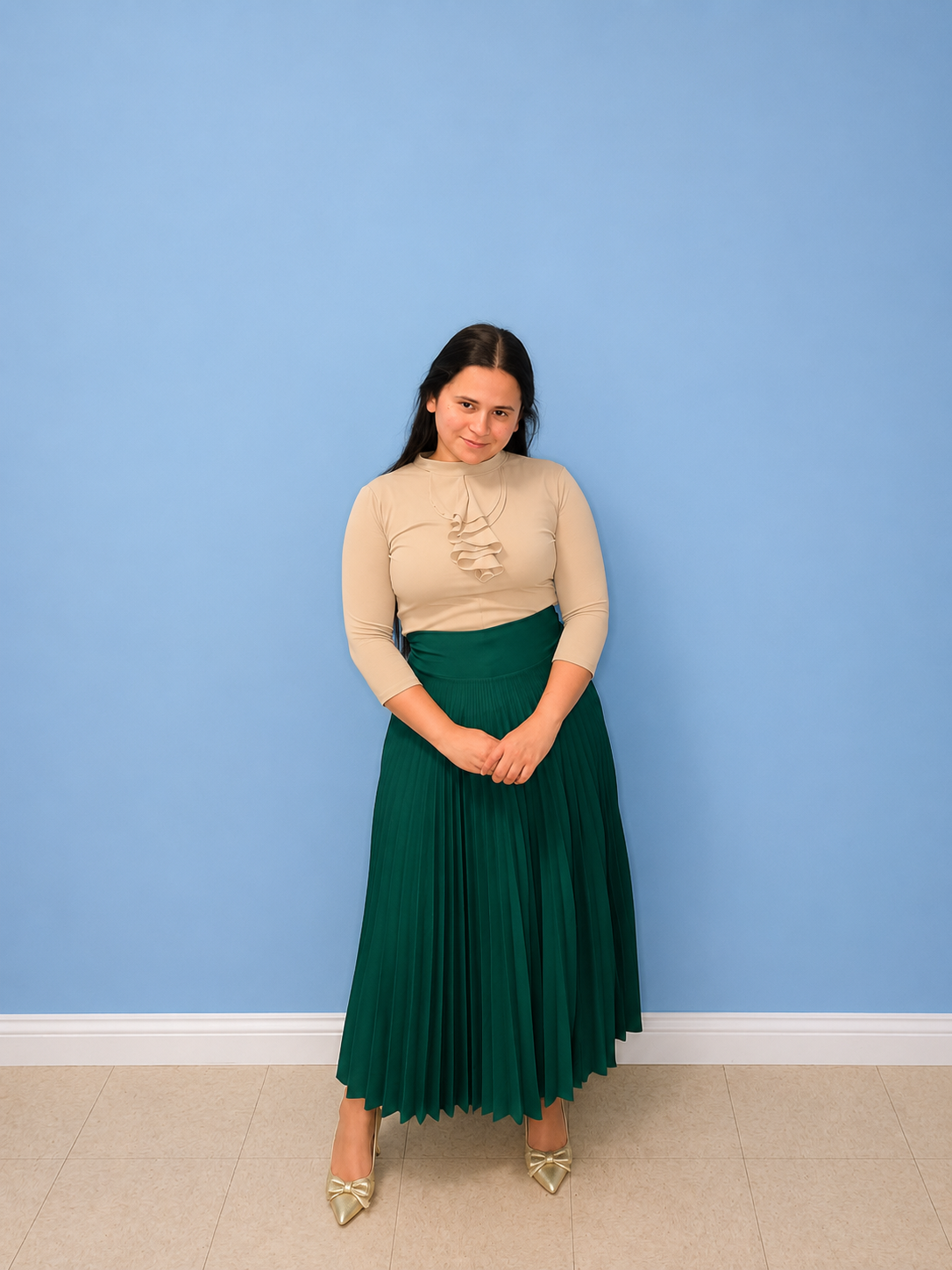 Eva Pleated Skirt - Evergreen