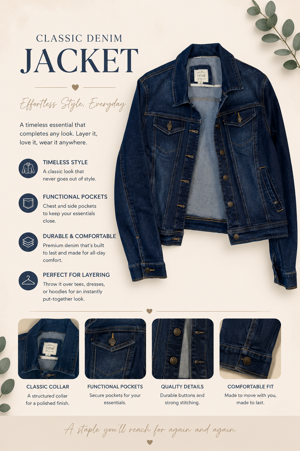 Denim Jacket- Indigo Blue