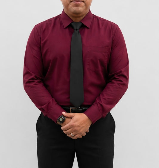 Burgundy Classic Dress Shirt