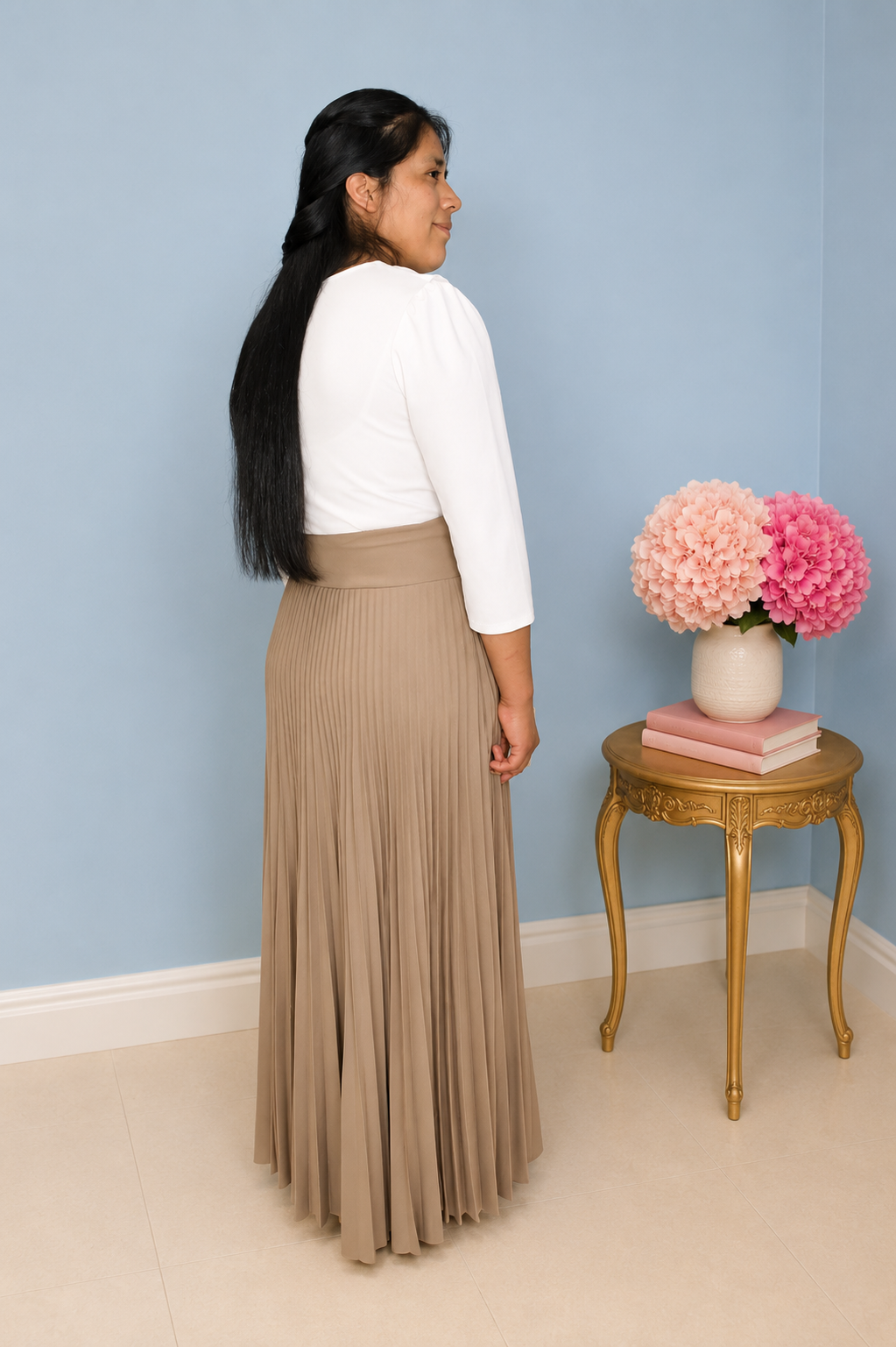 Eva Pleated Skirt - Sand