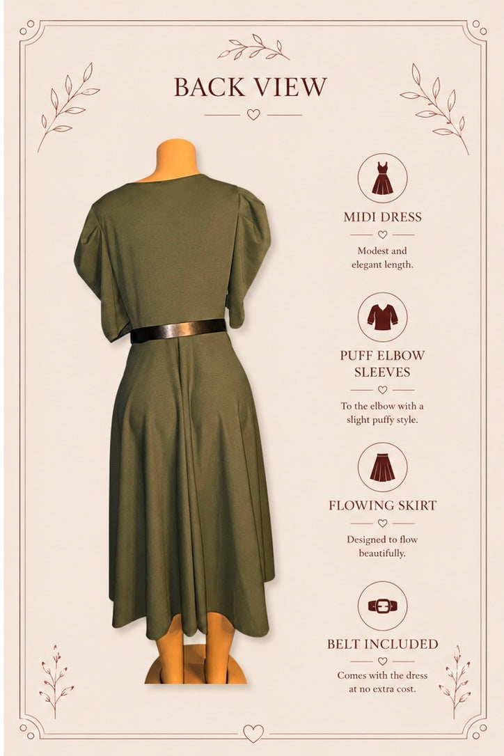 Olive Meadow Midi Dress