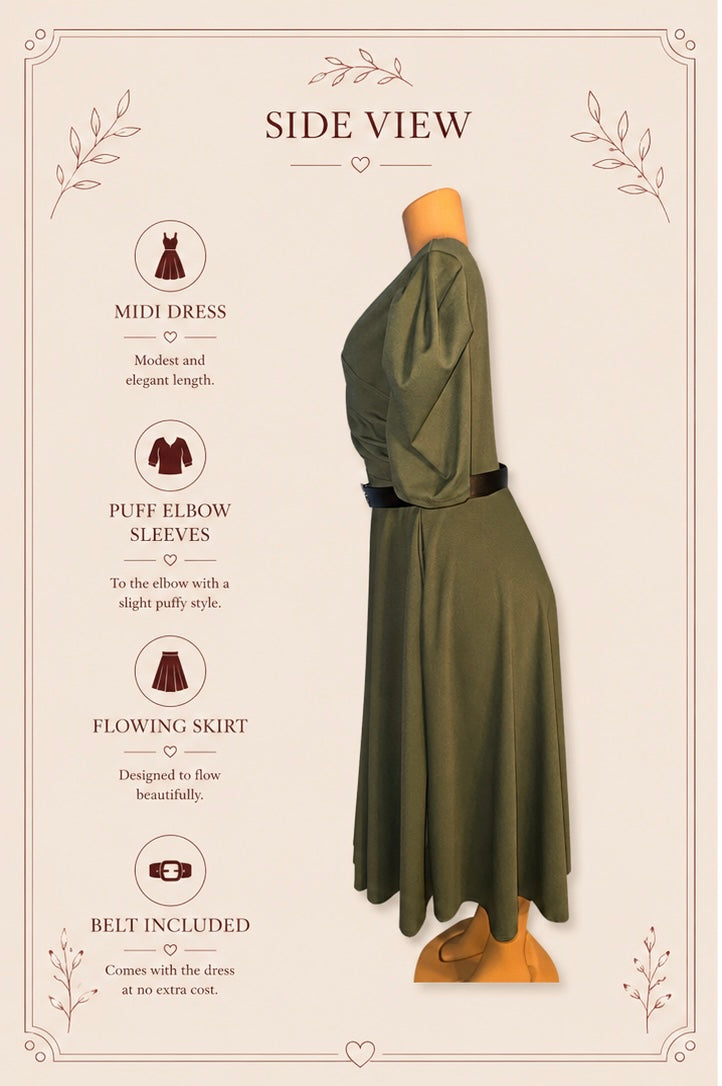 Olive Meadow Midi Dress