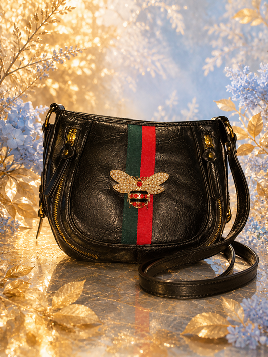Bee Charm Crossbody handbag - Black
