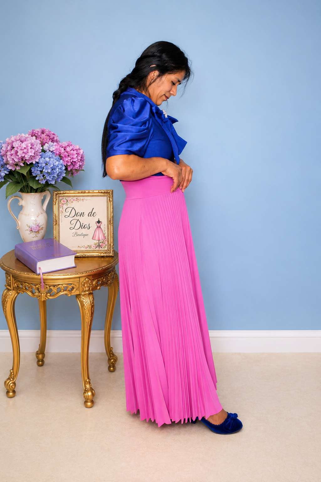 Eva Pleated Skirt- Camellia