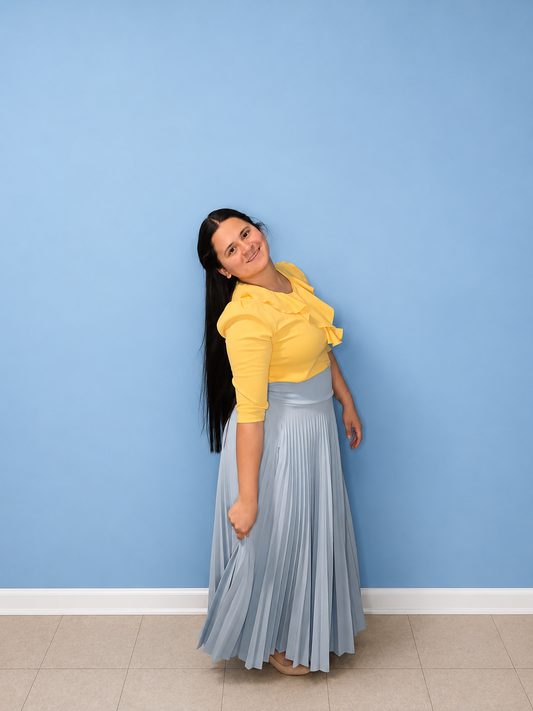 Eva Pleated Skirt- Sky