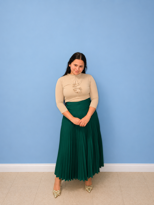 Eva Pleated Skirt - Evergreen